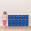ECR4Kids 30 Cubby Mobile Tray Cabinet with 30 Scoop Front Storage Bins, 5x6, Natural - 4 of 4