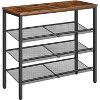 Hachikiko 4-Tier Adjustable Mesh Shelf Shoe Rack for 12-16 Pairs, Rustic Brown Entryway/Closet Storage - 4 of 4