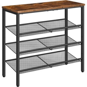 4-Tier Shoe Rack,with Adjustable Mesh Shelves - 1 of 4