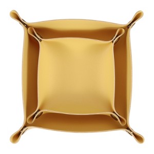 Unique Bargains Foldable Desk Organizing Key Coin Jewelry Storage Trays 7" x 7" 5.3" x 5.3" 2 Pcs - 1 of 4
