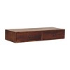 Mounted Console with 2 Drawers, Solid Mango Wood, Chestnut Finish, Space-Saving Floating Design - 2 of 4