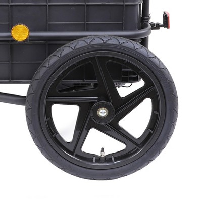 Xspec Black 2-in-1 Bike Cargo Trailer Pushcart with Removable Handlebar