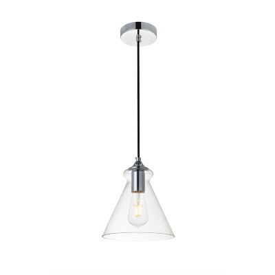 Destry Black and Clear Glass Pendant Light with Adjustable Cord