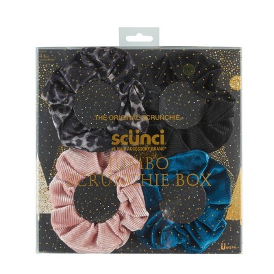 scunci Scrunchie Gift Set - Teal - 4pk