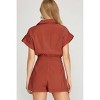 Women's Drop Shoulder Woven Twill Romper With Pockets - SHE + SKY - 2 of 2