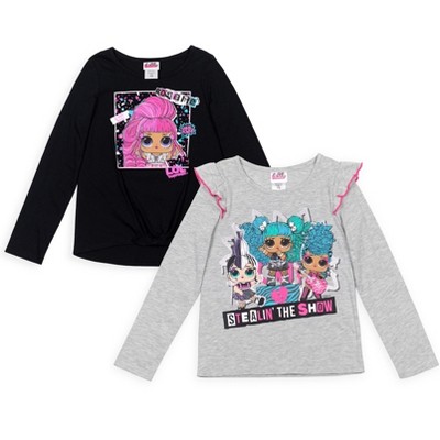 L.O.L. Surprise! Girls 2 Pack T-Shirts Little Kid to Big Kid