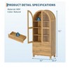 Yellow 71inch Tall Arched Kitchen Pantry Cabinet Modern Storage Cabinet with 2 Drawers and Glass Door  Kitchen Pantry Wooden Arched Bookshelf Cupboa - 3 of 4