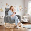 Nursery Glider Rocker Chair, Modern Upholstered Rocking Chair with High Back, Teddy Fabric Accent Chair for Living Room, Bedroom, Nursery - 3 of 4