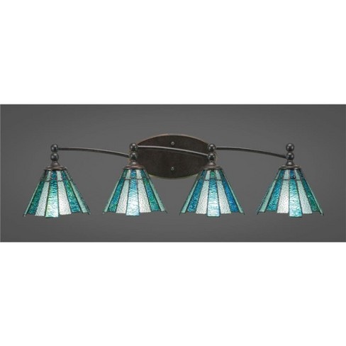 Toltec Lighting Capri 4 - Light Vanity in  Dark Granite with 7" Sea Ice Art Glass Shade - image 1 of 1