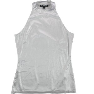 I.N.C International Concepts Womens Shine Halter Top Shirt, Grey, Medium - 1 of 2