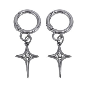 Unique Bargains Star Rhinestone Shoelace Charms Gray Black 2 Pcs - 1 of 4