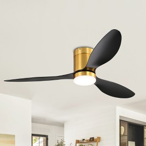 Airsurfer 52-inch 3-Blade Flush Mount LED Ceiling Fan with Light Remote - 1 of 4