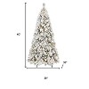 HomeRoots 5' White Pre Lit Full Flocked Pine Christmas Tree - 3 of 4