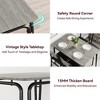 5 Piece Dining Table Set for 4, Compact Square Table Chairs, Sturdy MDF Top, Metal Frame, Space-Saving Breakfast Set - 4 of 4