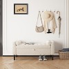 46.5" Storage Bench,Velvet Upholstered Tufted End of Bed Bench with 2 Pillows & Rolled Arms - 2 of 4