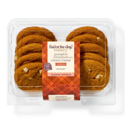 Pumpkin Cinnamon Cream Cheese Cookies - 12.5oz/10ct - Favorite Day™