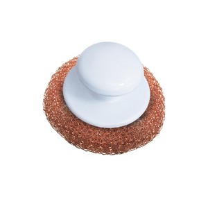 Copper Mesh Scouring Pad w/ Comfort Knob by LOLA, Heavy Duty Cleaning Pads, Knitted Wire Mesh, Cleans Caked-On & Baked-On Messes - 1 Pack - 1 of 4