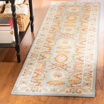 Heritage Light Blue and Ivory Hand-Tufted Wool Runner Rug