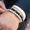 Crucible Men's Howlite Stone Bead Adjustable Bracelet (8mm) - 2 of 4