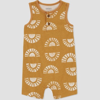 Image of Carter's Just One You® Baby Boys' Sunrise Romper - Brown/White 9M