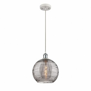 Athens Deco Swirl - 1 Light Cord Hung Mini Pendant In Industrial Style-13 Inches Tall and 10 Inches Wide - 1 of 1