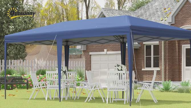 Outsunny 10' x 20' Pop Up Canopy with Sturdy Frame, UV Fighting Roof, Carry Bag for Patio, Backyard, Beach, Garden, 2 of 8, play video