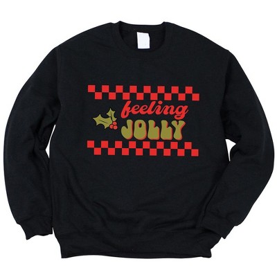Simply Sage Market Women's Graphic Sweatshirt Feeling Jolly Checkered