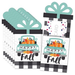 Big Dot of Happiness Happy Fall Truck - Harvest Pumpkin Party Money and Gift Card Sleeves - Nifty Gifty Card Holders - Set of 8 - 1 of 4