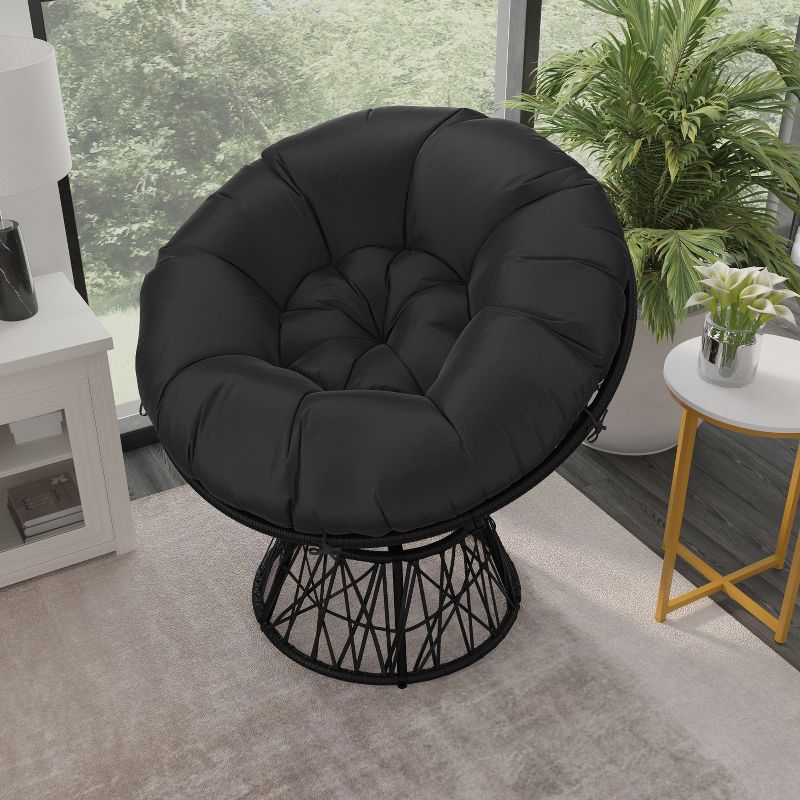 Emma and Oliver Swivel Patio Chair with Cushion, 4 of 12