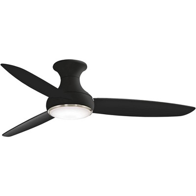 54" Minka Aire Modern Hugger Outdoor Ceiling Fan with LED Light Remote Control Coal Etched Opal Glass Wet Rated for Patio Porch