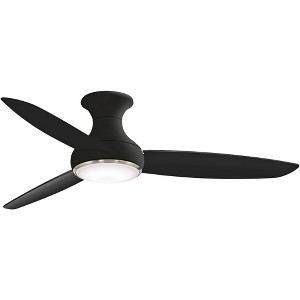 54" Minka Aire Modern Hugger Outdoor Ceiling Fan with LED Light Remote Control Coal Etched Opal Glass Wet Rated for Patio Porch - 1 of 4