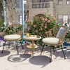 Sapphtopaz Patio Furniture Set Bistro Patio Chairs Rattan Lounge Chairs with Cushions and Glass Table Patio Chairs for Garden, Terrace - 2 of 4