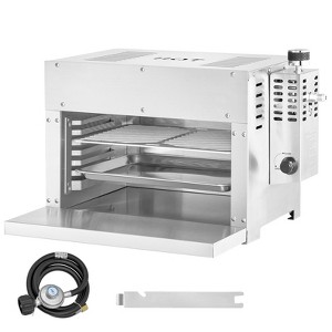 VEVOR Propane Steak Grill, Portable Infrared Broiler, 1500°F Stainless Steel Barbecue Infrared Grill with 6-Tier Adjustable Rack, Silver - 1 of 4