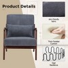 HOMEFUN Mid Century Modern Upholstered  PU Leather Wooden Frame Accent Armchair with Pillow and Cushion - 2 of 4