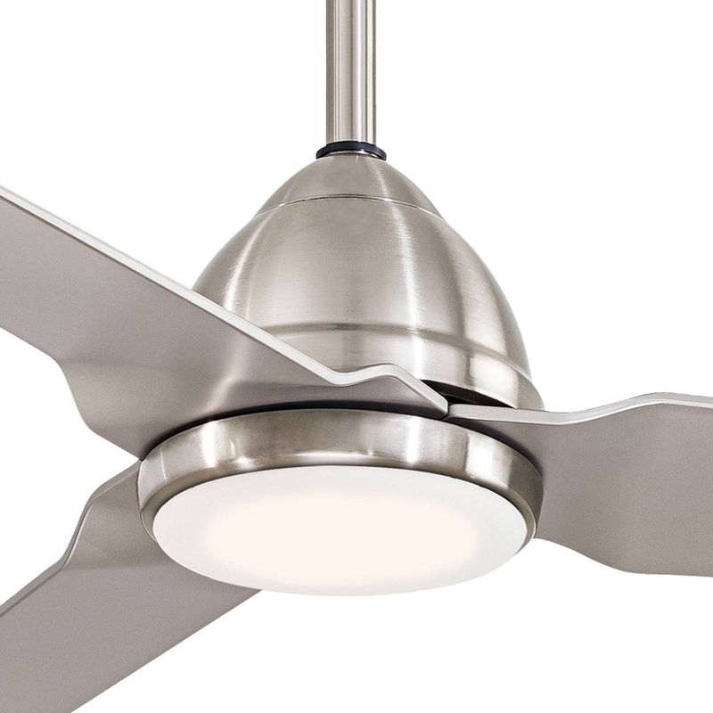 54" Minka Aire Modern Outdoor Ceiling Fan with LED Light Remote Brushed Nickel Etched Opal Glass Wet Rated for Patio Exterior Barn, 3 of 6