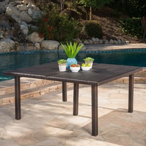 CAVINAS 64 Inch Square Patio Dining Table,Rattan Outdoor Dining Table,Patio Table for Porch Backyard Balcony - 1 of 4