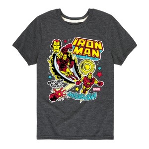 Boys' - Marvel - Iron Man Sticker Style Short Sleeve Graphic T-Shirt - 1 of 4