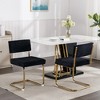 NicBex  Set of 2 Modern Dining Chairs with Corduroy Fabric and Metal Base,Upholstered Armless Chairs for Kitchen,Living Room - 2 of 4