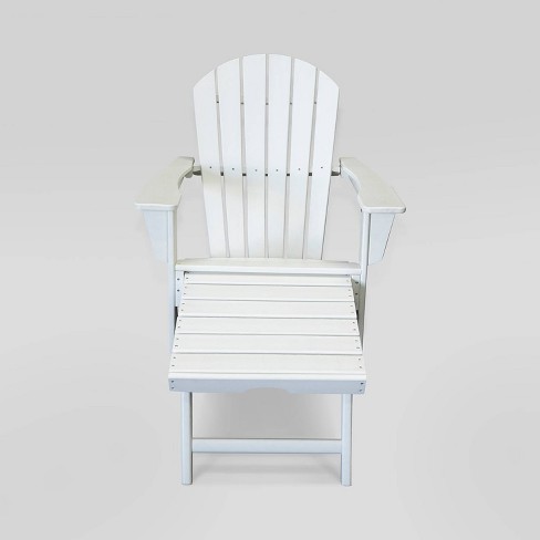 Hampton Outdoor Patio Adirondack Chair With Hideaway Ottoman White Luxeo Target