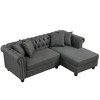 Chesterfield L Shaped Sectional Sofa  for Living Room Reversible Chaise 4 Pillows -Morden Fort - 2 of 4