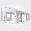 13x25 FT Heavy-Duty Steel Carport with 6 Doors & 4 Windows ¨C Powder Coated Frame, Waterproof Canopy, All-Weather Shelter, Quick Assembly - 2 of 4