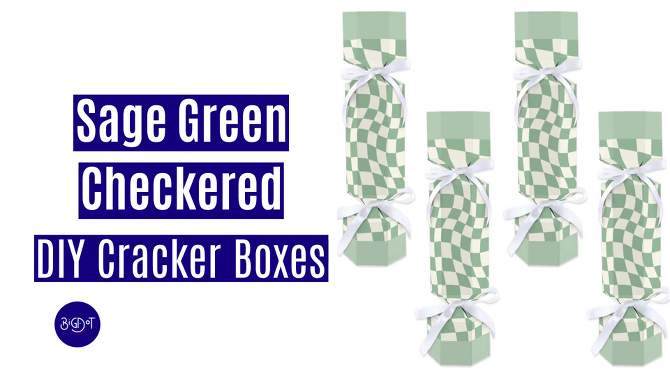 Big Dot of Happiness Sage Green Checkered Party - No Snap Party Table Favors - DIY Cracker Boxes - Set of 12, 2 of 10, play video