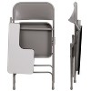 Emma and Oliver 2 Pack Premium Steel Beige Folding Chair with Right Handed Tablet Arm - Event Chair - 4 of 4