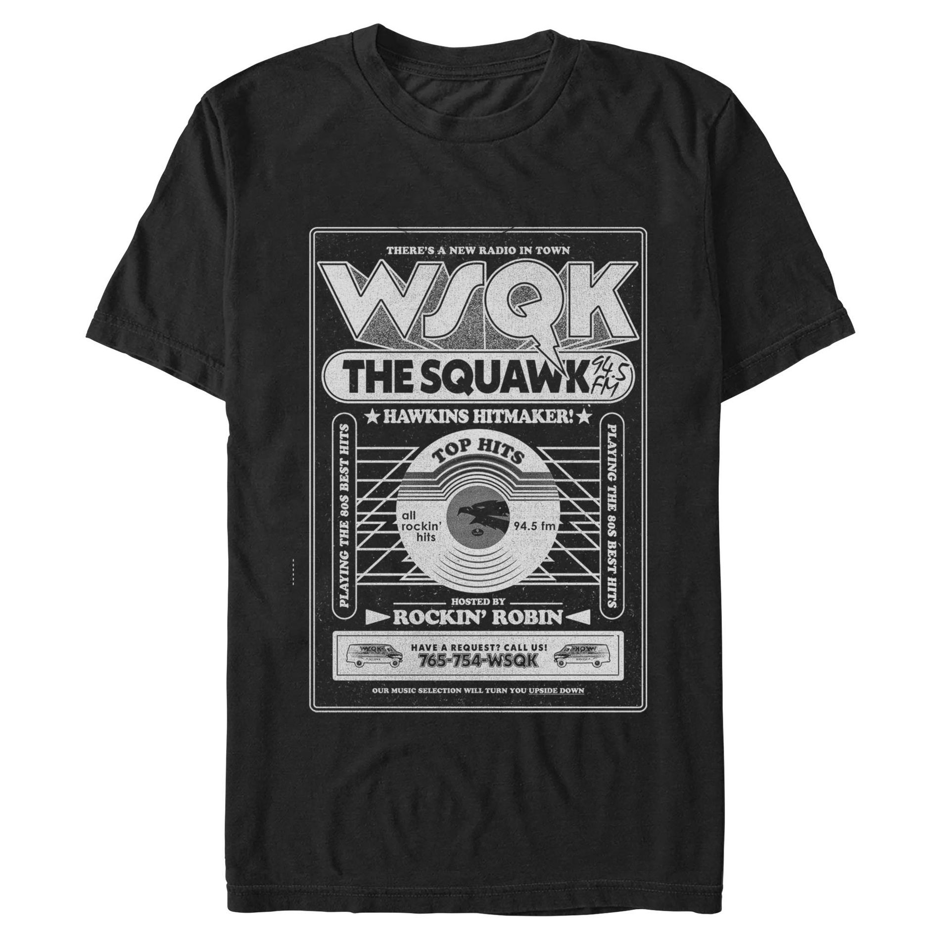 Juniors Womens Stranger Things The Squawk Poster T Shirt