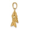 Black Bow Jewelry 14k Yellow Gold 3 Dimensional Shrimp Pendant - 2 of 4