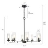 LNC Bohonicist 8-Lights 31.5" Candle Wagon Wheel Modern Farmhouse Oversized Chandelier,Matte Black and Glass - 3 of 4