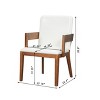 ModernLuxe Set of 2 Dining Chair PU Leather Upholstered Accent Chair with White Glossy Cushioned Seat&Wood Frame,Arm Chair Armless Chair, Black/Walnut - 2 of 4