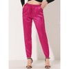 INSPIRE CHIC Women's Drawstring Elastic Waist Ankle Length Satin Joggers Pants with Pocket - 2 of 4