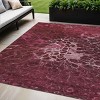 Merlot Blush And Gray Abstract Washable Indoor Outdoor Area Rug - 2 of 4