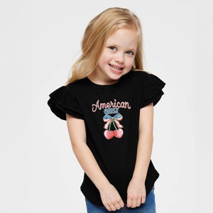 The Juniper Shop American Girly Cherries Coquette Flutter Sleeve Tee - 1 of 4